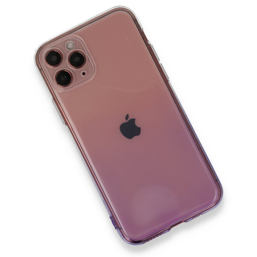  iPhone 11 Pro Kılıf Lüx Çift Renkli Silikon - Pembe