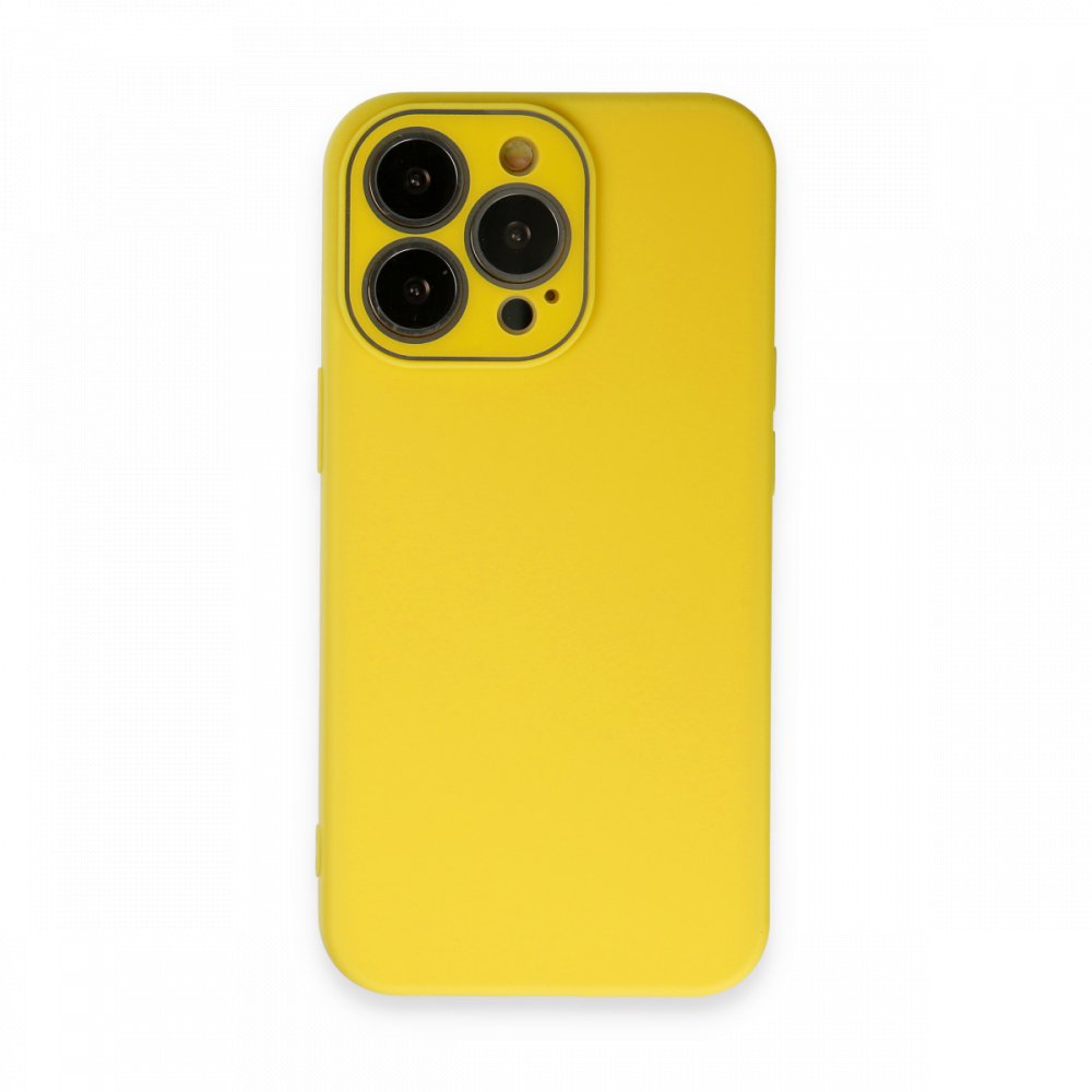 iPhone 13 Pro Kılıf Lansman Glass Kapak - Sarı iPhone 13 Pro Kılıf Lansman Glass Kapak - Sarı