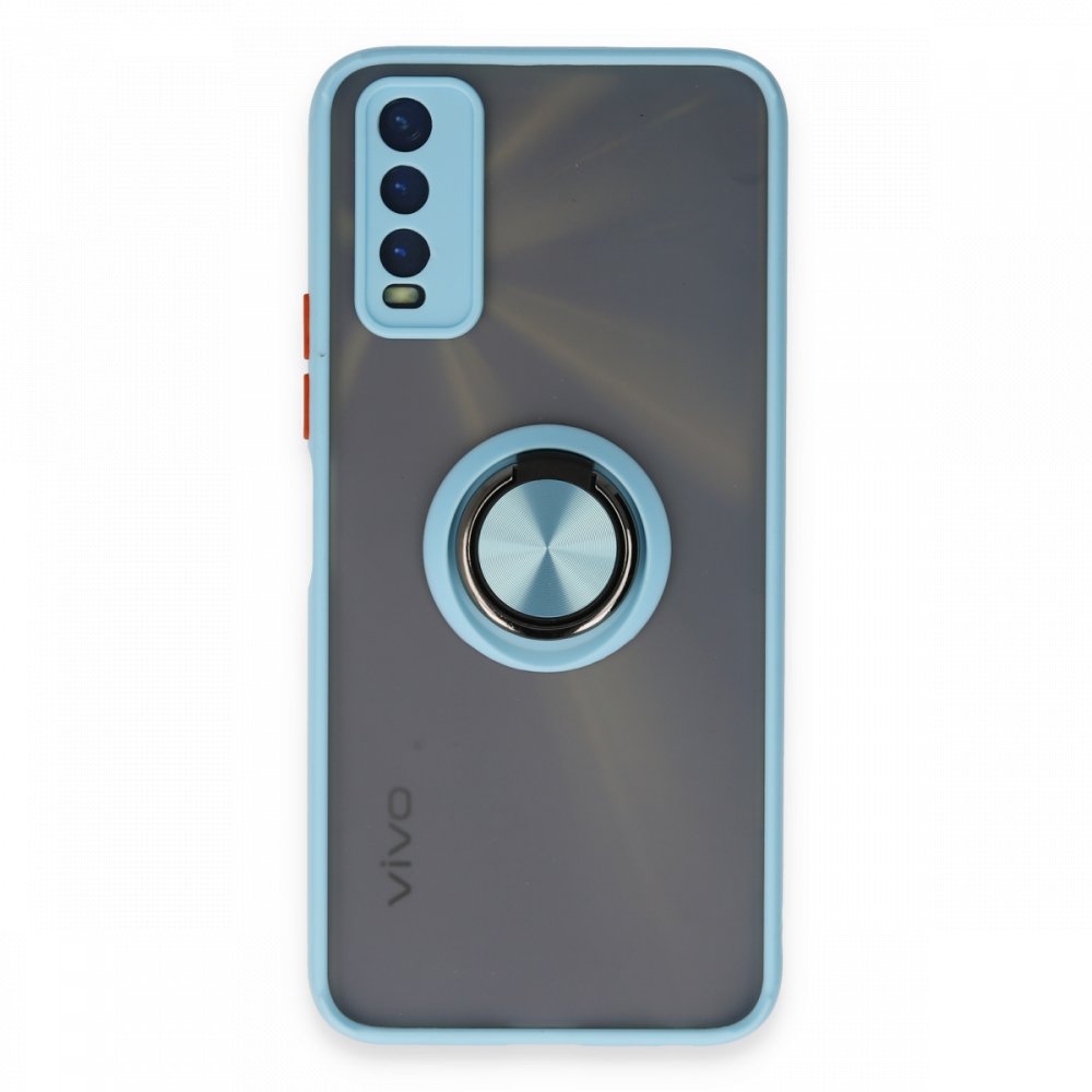  Vivo Y11S Kılıf Montreal Yüzüklü Silikon Kapak - Buz Mavi
