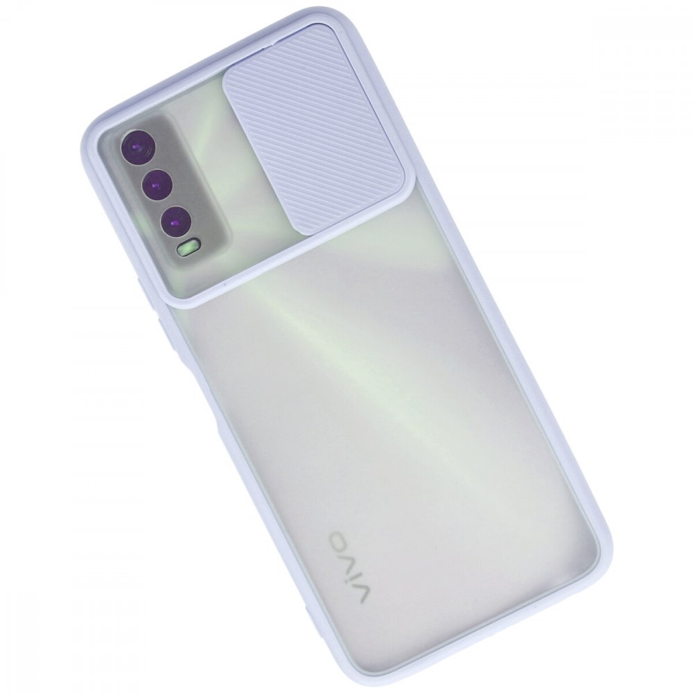  Vivo Y11S Kılıf Palm Buzlu Kamera Sürgülü Silikon - Lila
