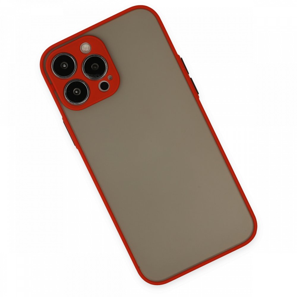  iPhone 13 Pro Max Kılıf Montreal Silikon Kapak - Kırmızı