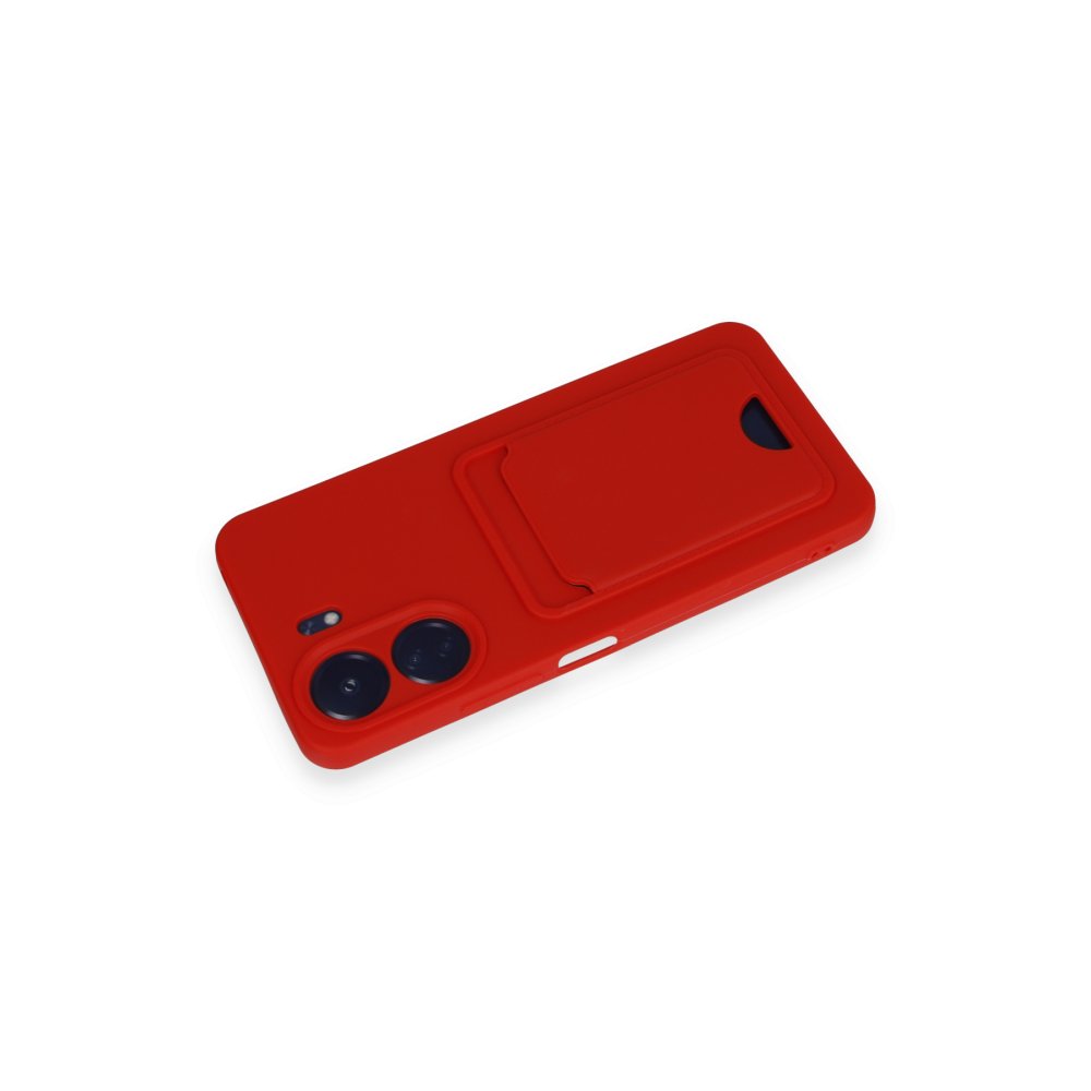  Xiaomi Poco C65 Kılıf Kelvin Kartvizitli Silikon - Kırmızı