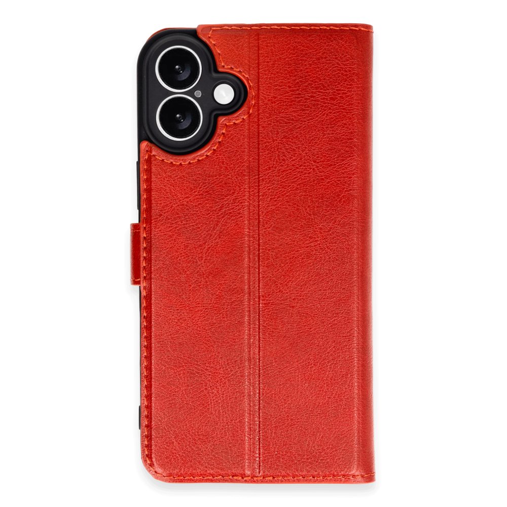 iPhone 16 Kılıf Trend S Plus Kapaklı Kılıf - Kırmızı  iPhone 16 Kılıf Trend S Plus Kapaklı Kılıf - Kırmızı