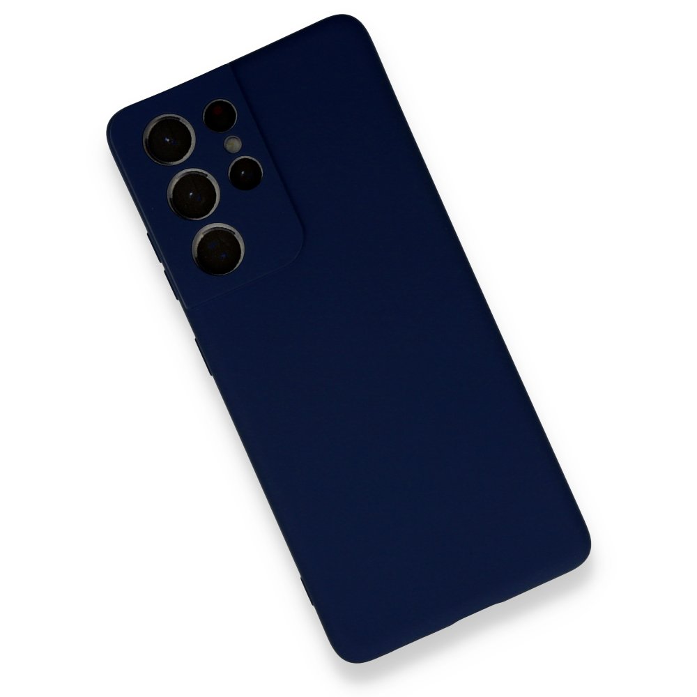  Samsung Galaxy S21 Ultra Kılıf Nano içi Kadife Silikon - Lacivert