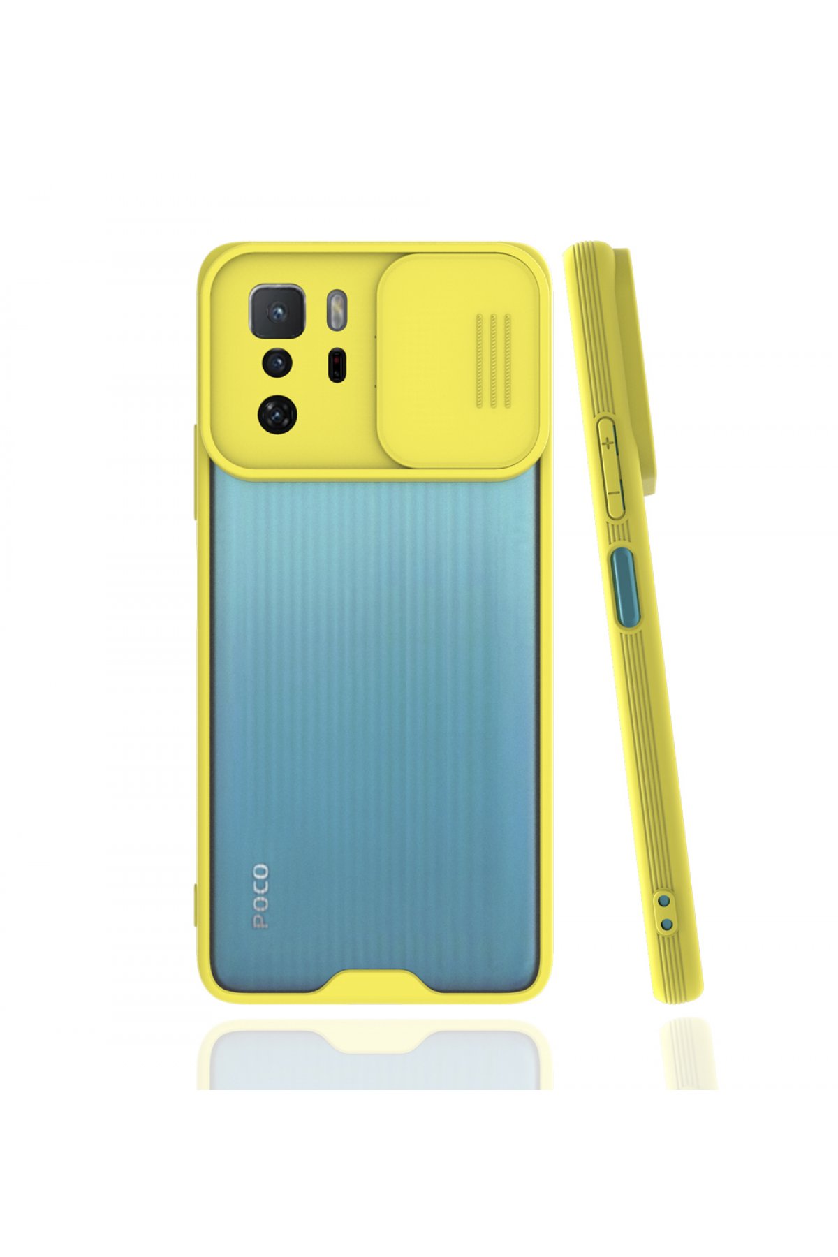  Xiaomi Poco X3 GT Kılıf Platin Kamera Koruma Silikon - Sarı