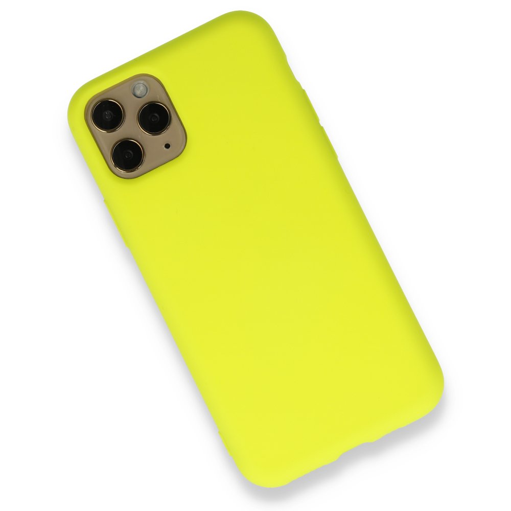 iPhone 11 Pro Kılıf Nano içi Kadife Silikon - Sarı iPhone 11 Pro Kılıf Nano içi Kadife Silikon - Sarı