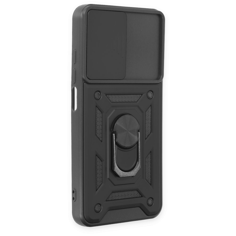 Redmi 9T Kılıf Pars Lens Yüzüklü Silikon - Siyah