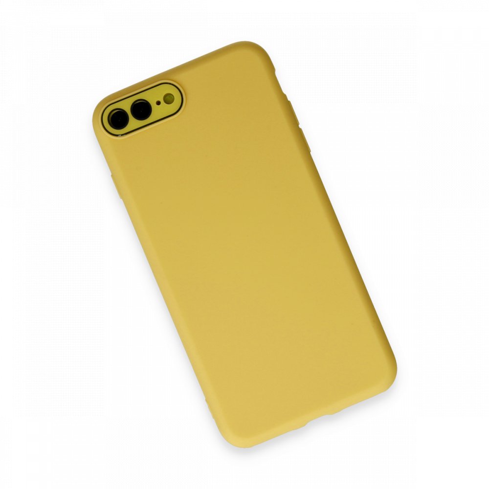 iPhone 8 Plus Kılıf Lansman Glass Kapak - Sarı iPhone 8 Plus Kılıf Lansman Glass Kapak - Sarı