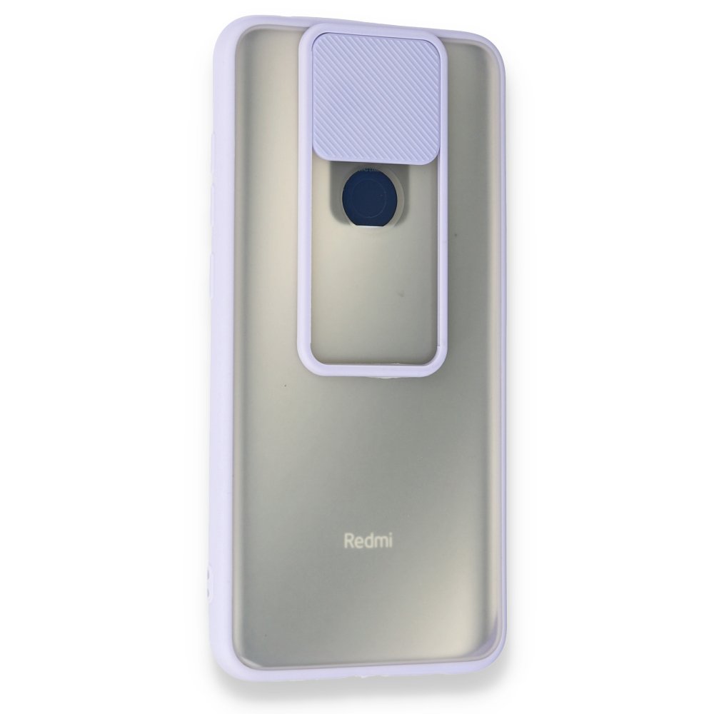 Redmi Note 9 Kılıf Palm Buzlu Kamera Sürgülü Silikon - Lila