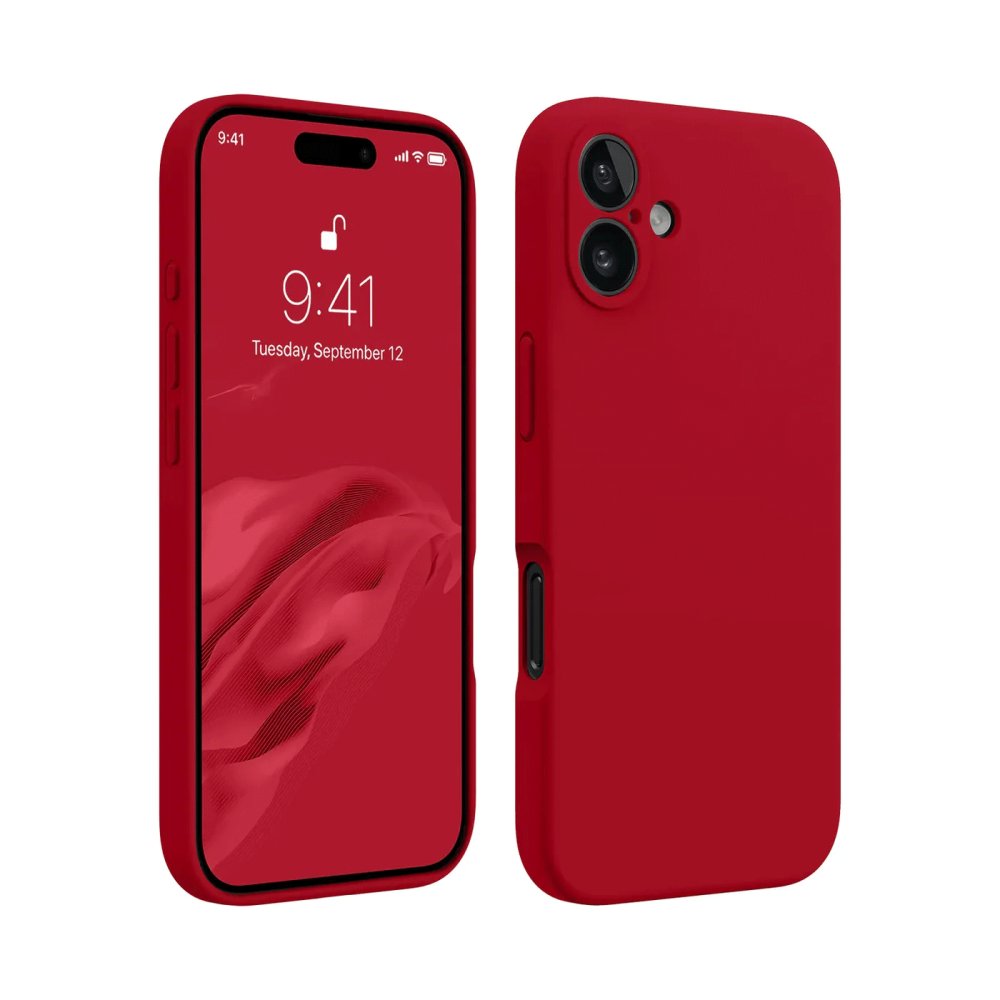 iPhone 16 Plus Kılıf First Silikon - Kırmızı