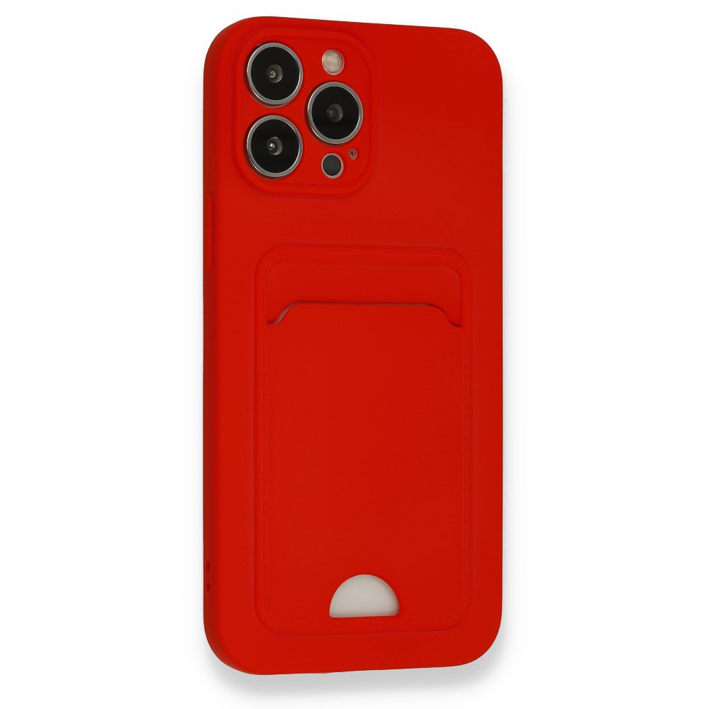  iPhone 13 Pro Max Kılıf Kelvin Kartvizitli Silikon - Kırmızı