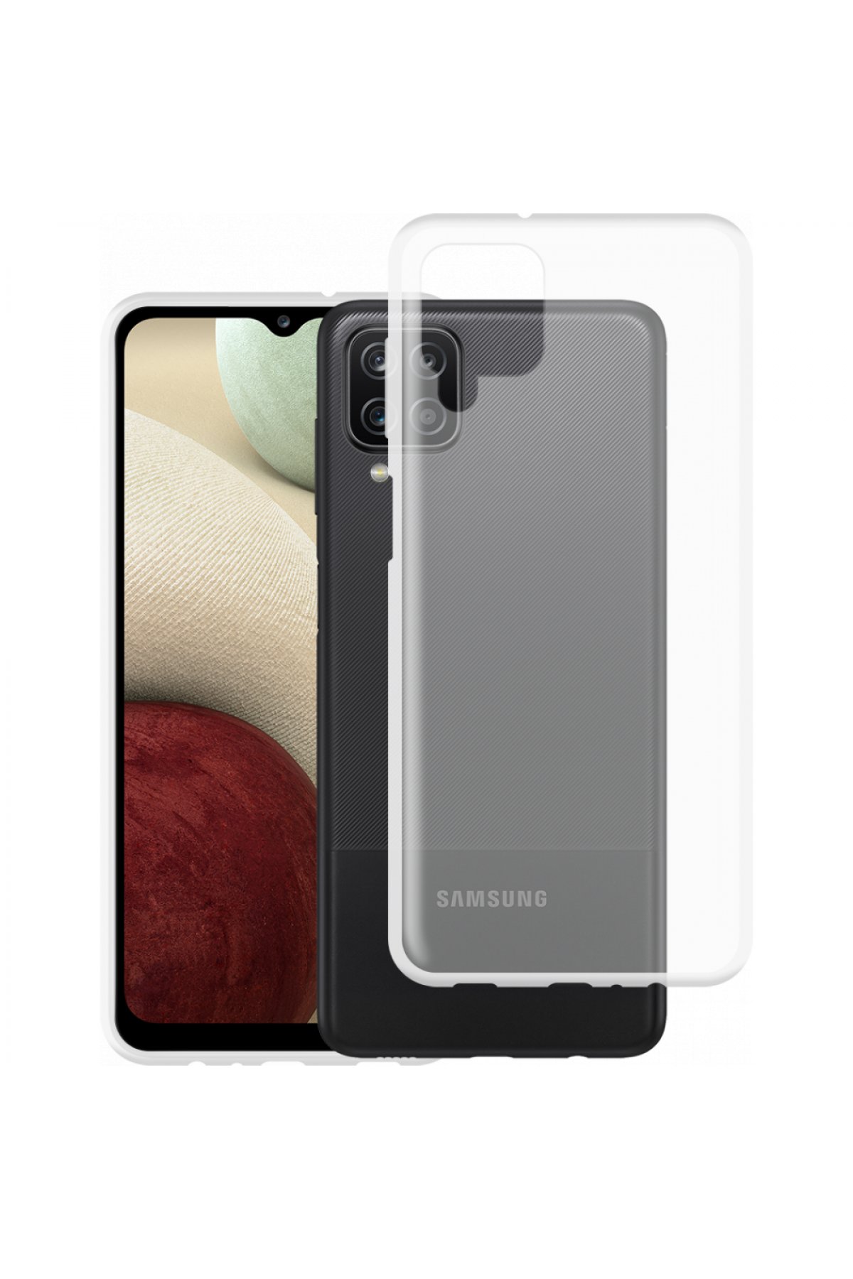  Samsung Galaxy A12 Kılıf Lüx Şeffaf Silikon