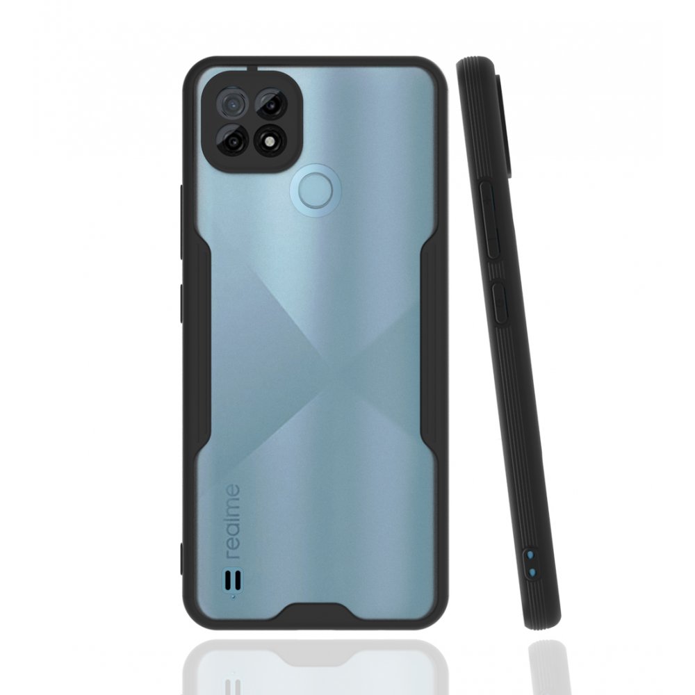  Realme C21 Kılıf Platin Silikon - Siyah
