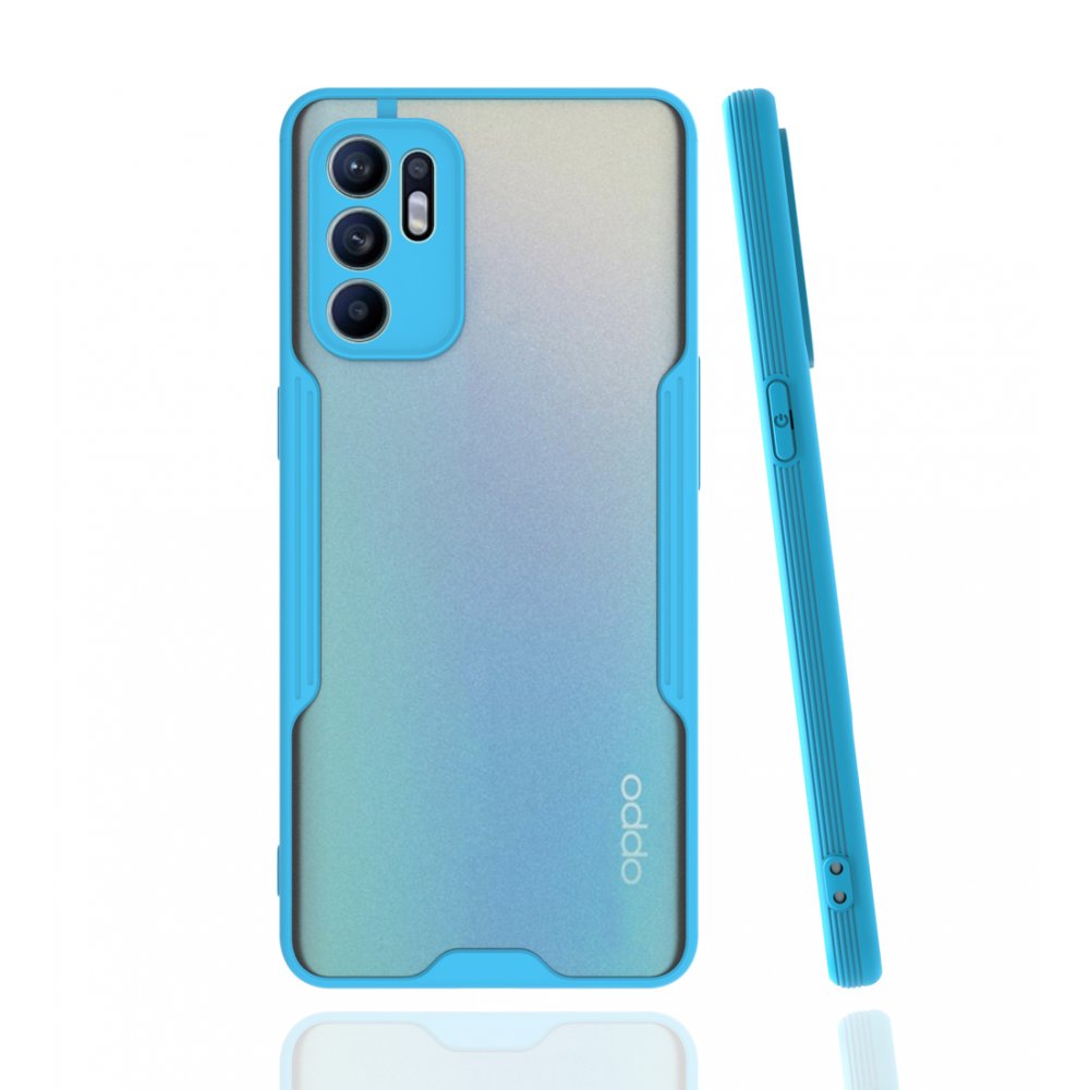  Oppo Reno 6 Kılıf Platin Silikon - Mavi