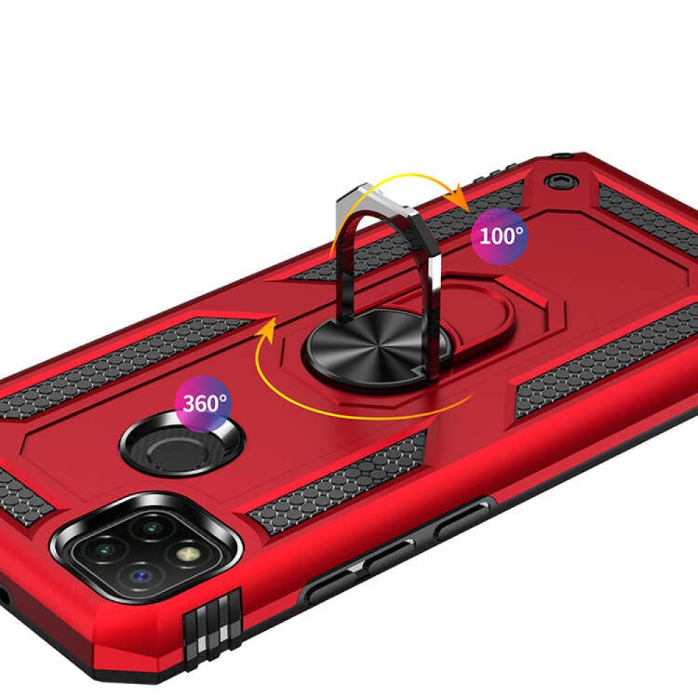 Redmi 9C Kılıf Sofya Yüzüklü Silikon Kapak - Gold