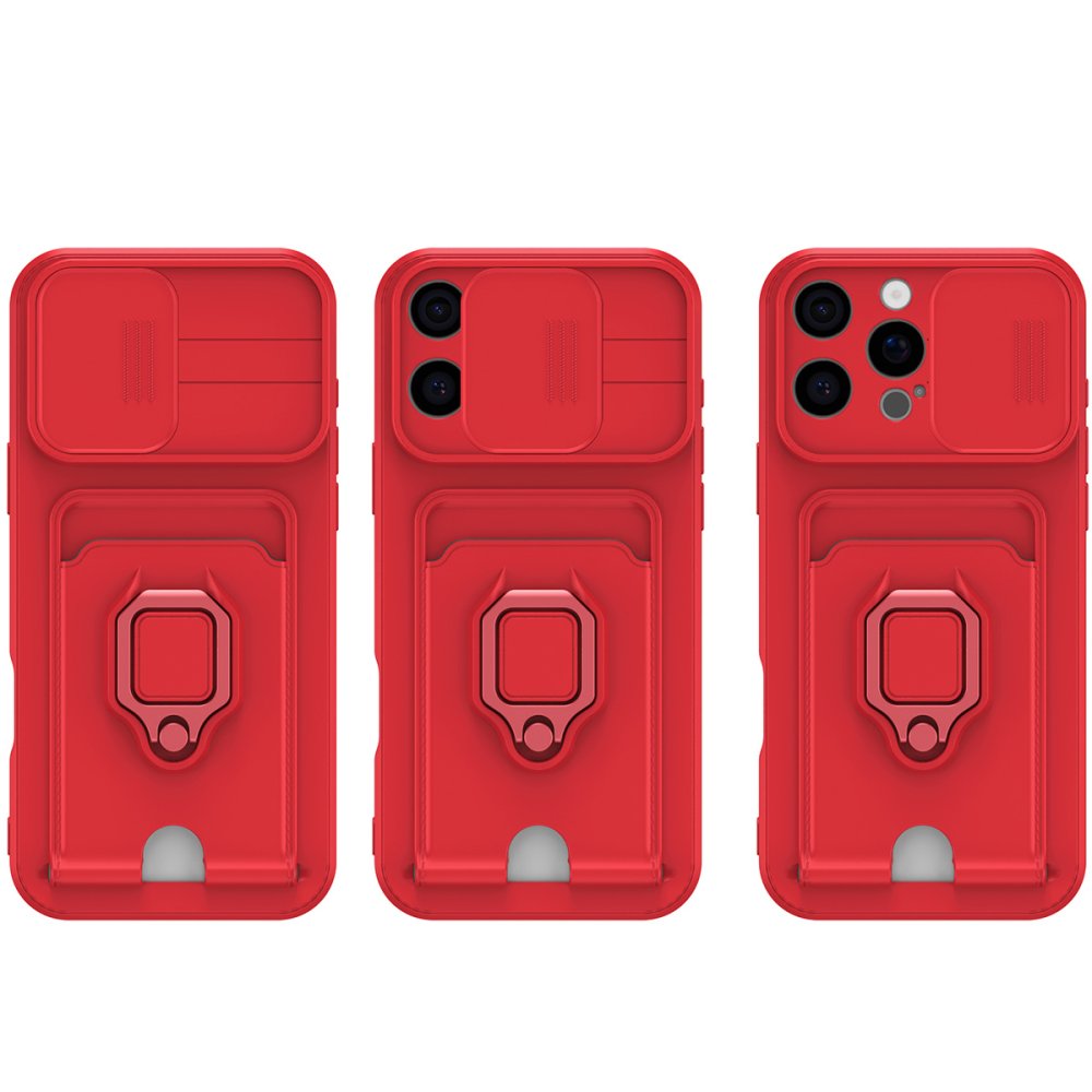  iPhone 16 Kılıf Zuma Kartvizitli Yüzüklü Silikon - Yeşil