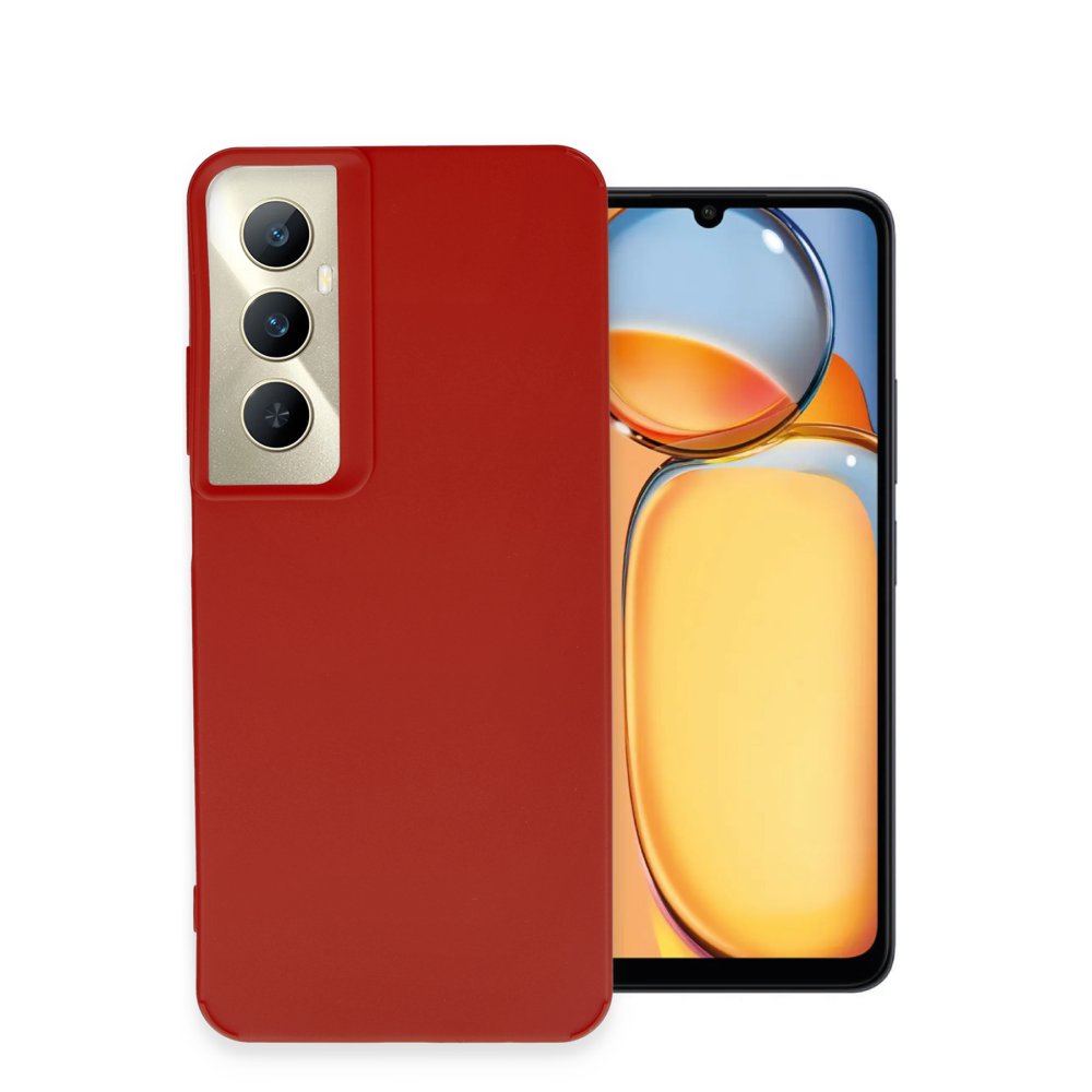 Realme C65 Kılıf Petro Silikon - Kırmızı  Realme C65 Kılıf Petro Silikon - Kırmızı
