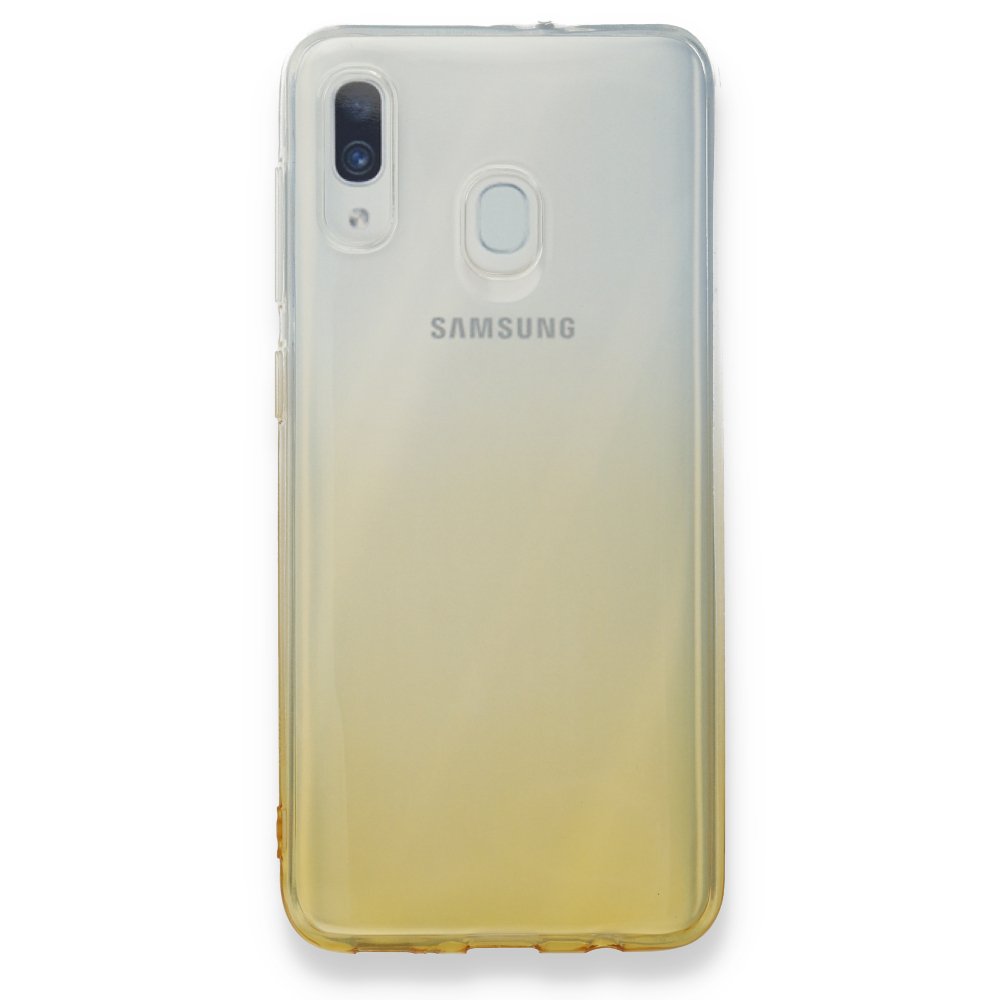  Samsung Galaxy A30 Kılıf Lüx Çift Renkli Silikon - Sarı