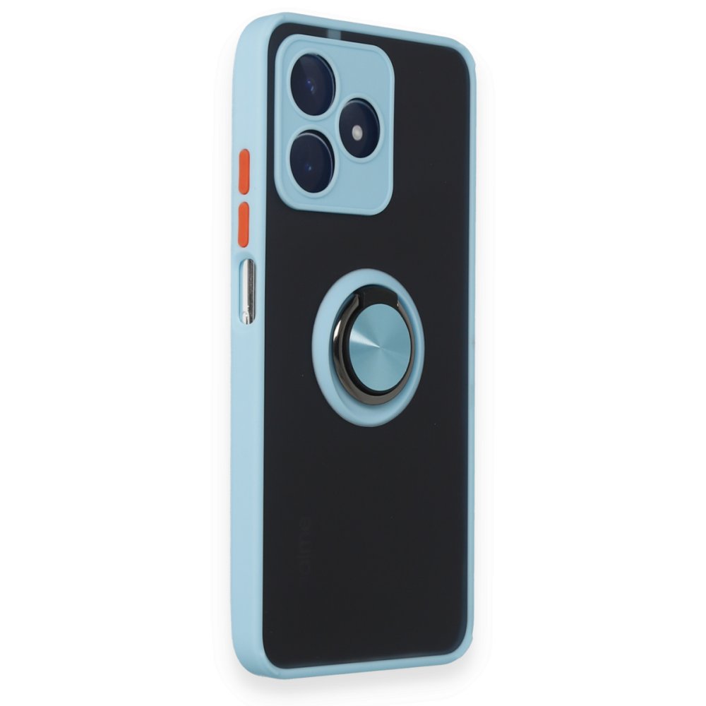 Realme C53 Kılıf Montreal Yüzüklü Silikon Kapak - Buz Mavi Realme C53 Kılıf Montreal Yüzüklü Silikon Kapak - Buz Mavi