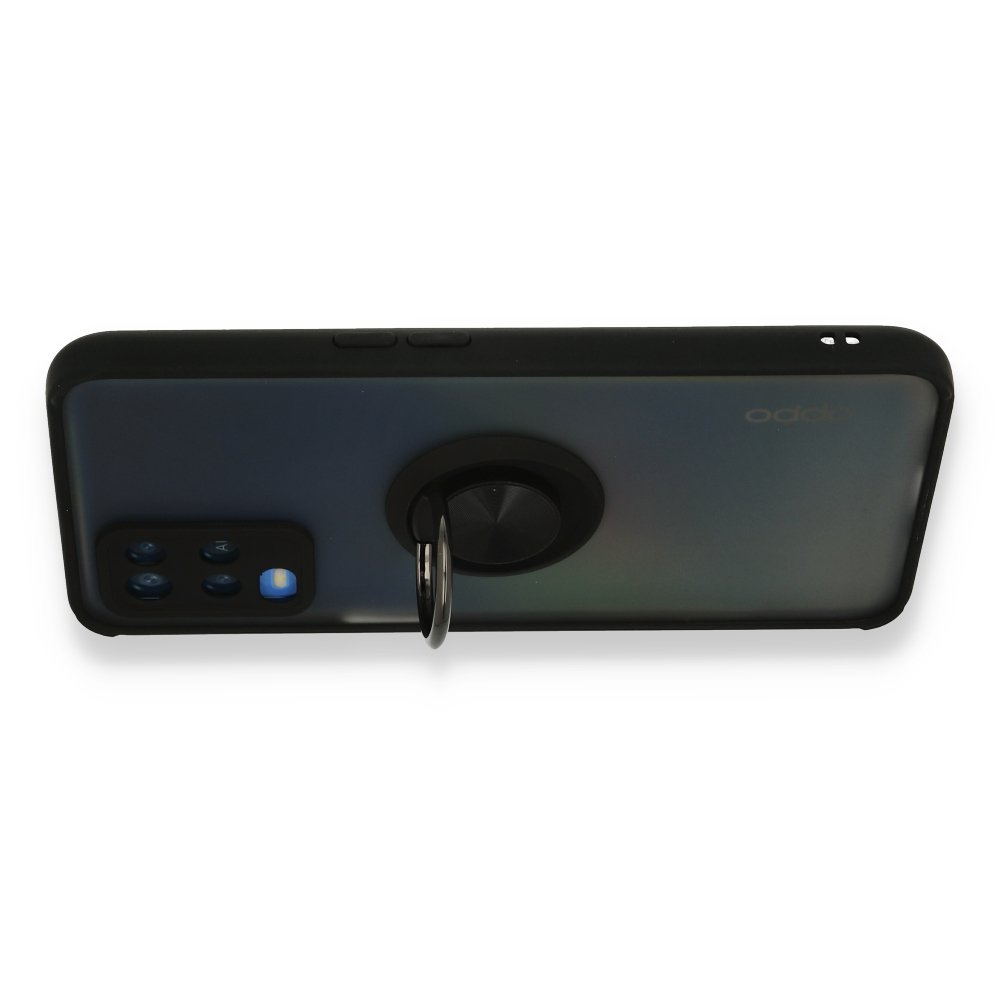 Oppo A54 4G Kılıf Montreal Yüzüklü Silikon Kapak - Siyah Oppo A54 4G Kılıf Montreal Yüzüklü Silikon Kapak - Siyah