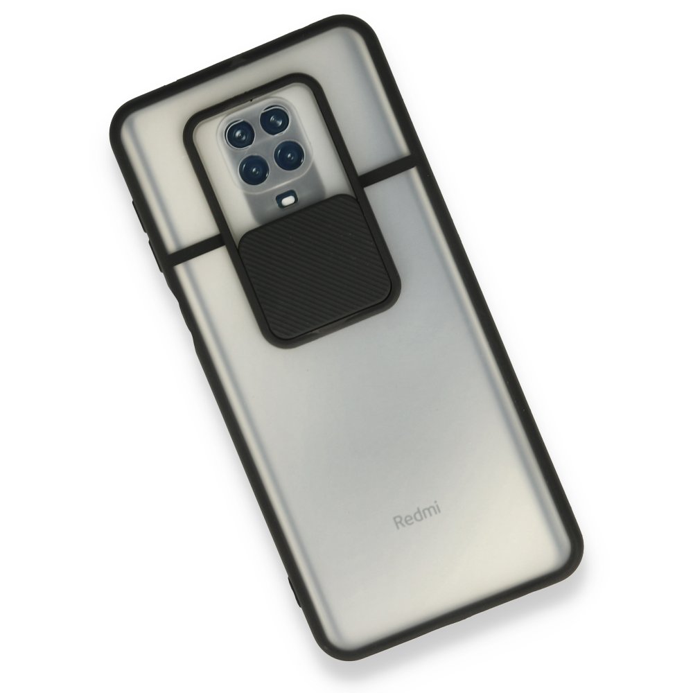Redmi Note 9 Pro Kılıf Palm Buzlu Kamera Sürgülü Silikon - Siyah