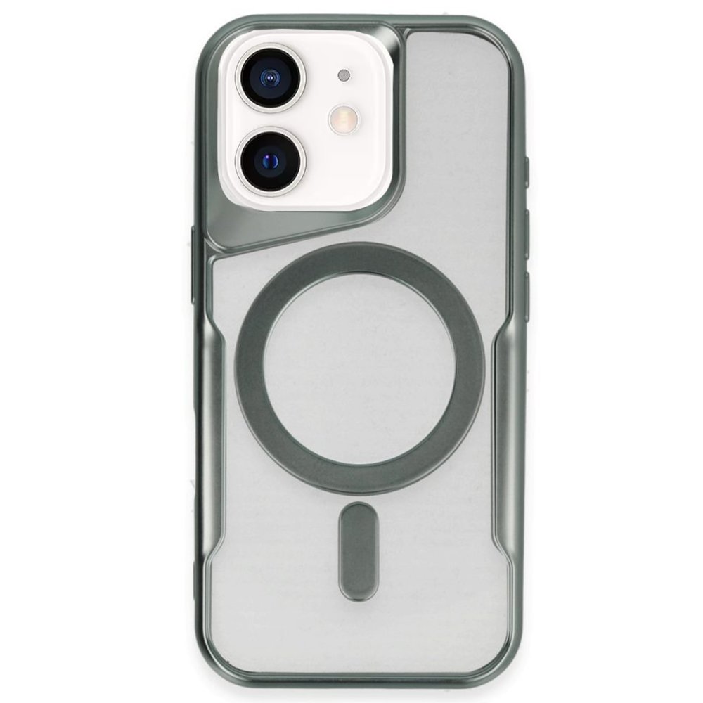 iPhone 11 Kılıf Boyi Magsafe Silikon Kapak - Yeşil iPhone 11 Kılıf Boyi Magsafe Silikon Kapak - Yeşil