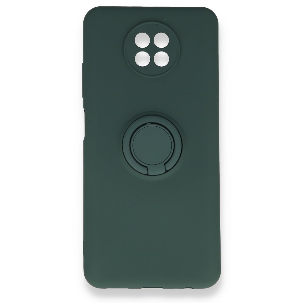Redmi Note 9 5G Kılıf Viktor Yüzüklü Silikon - Koyu Yeşil