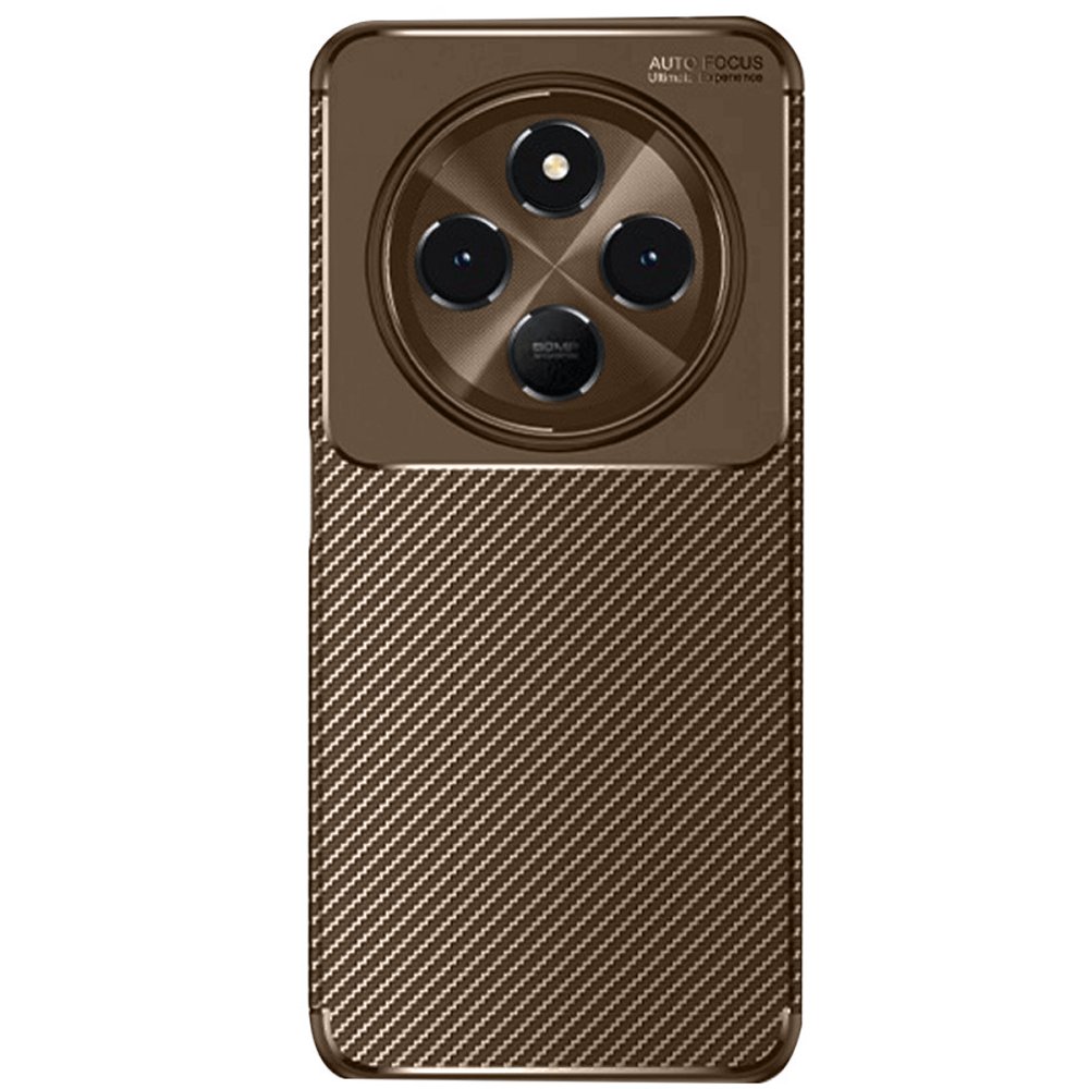Redmi 14C Kılıf Auto Focus Karbon Kapak - Kahverengi Redmi 14C Kılıf Auto Focus Karbon Kapak - Kahverengi