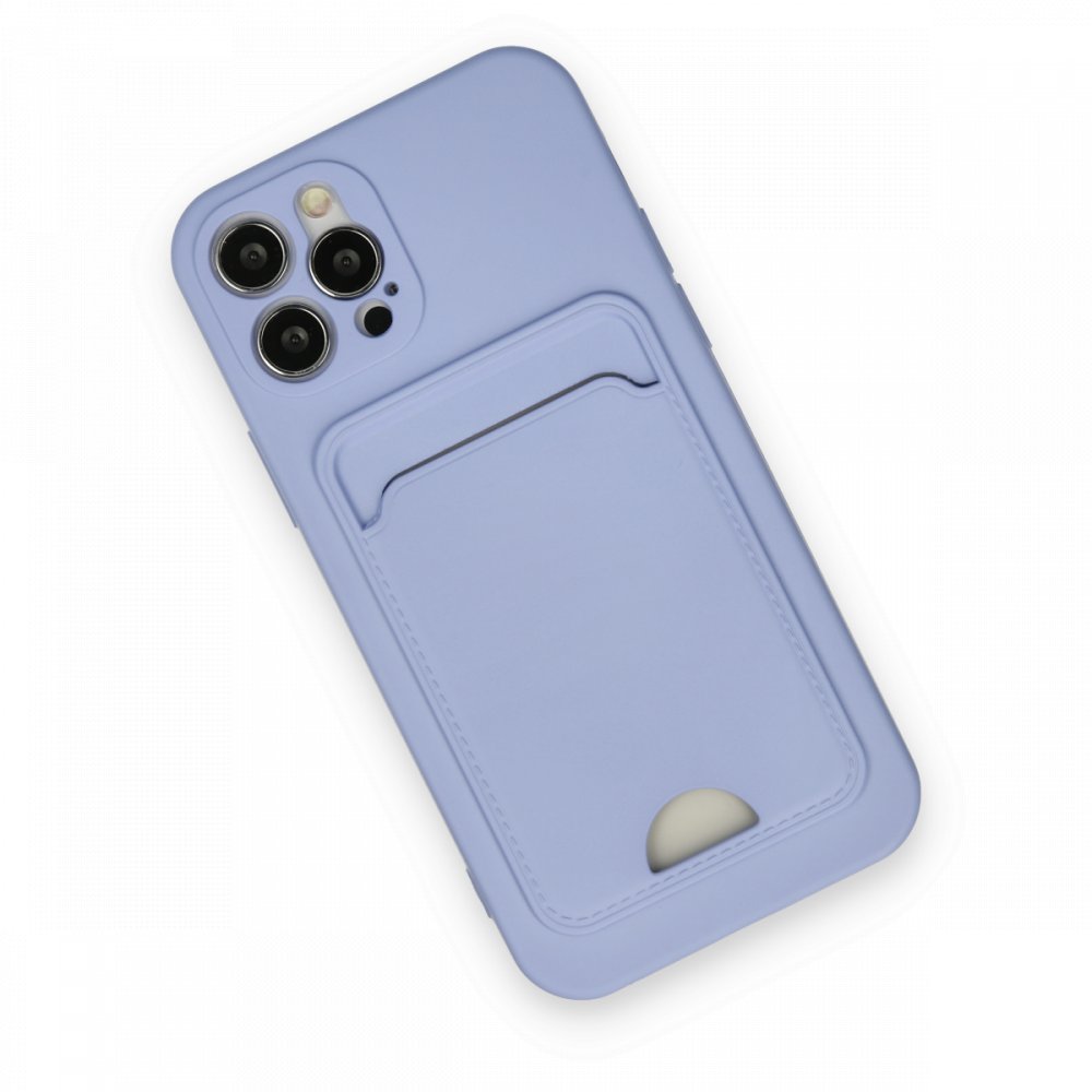 iPhone 12 Pro Kılıf Kelvin Kartvizitli Silikon - Lila