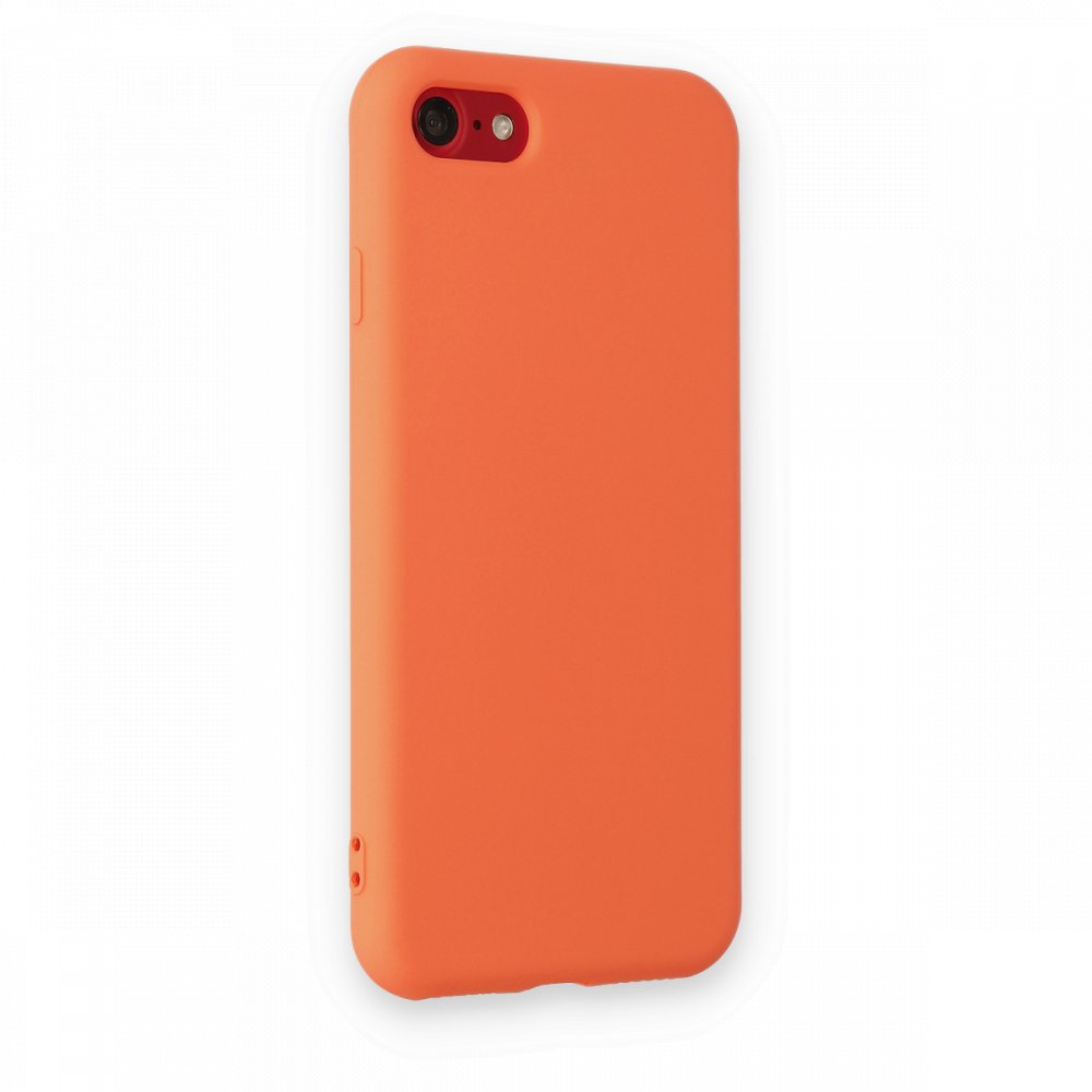  iPhone 8 Kılıf Nano içi Kadife Silikon - Turuncu