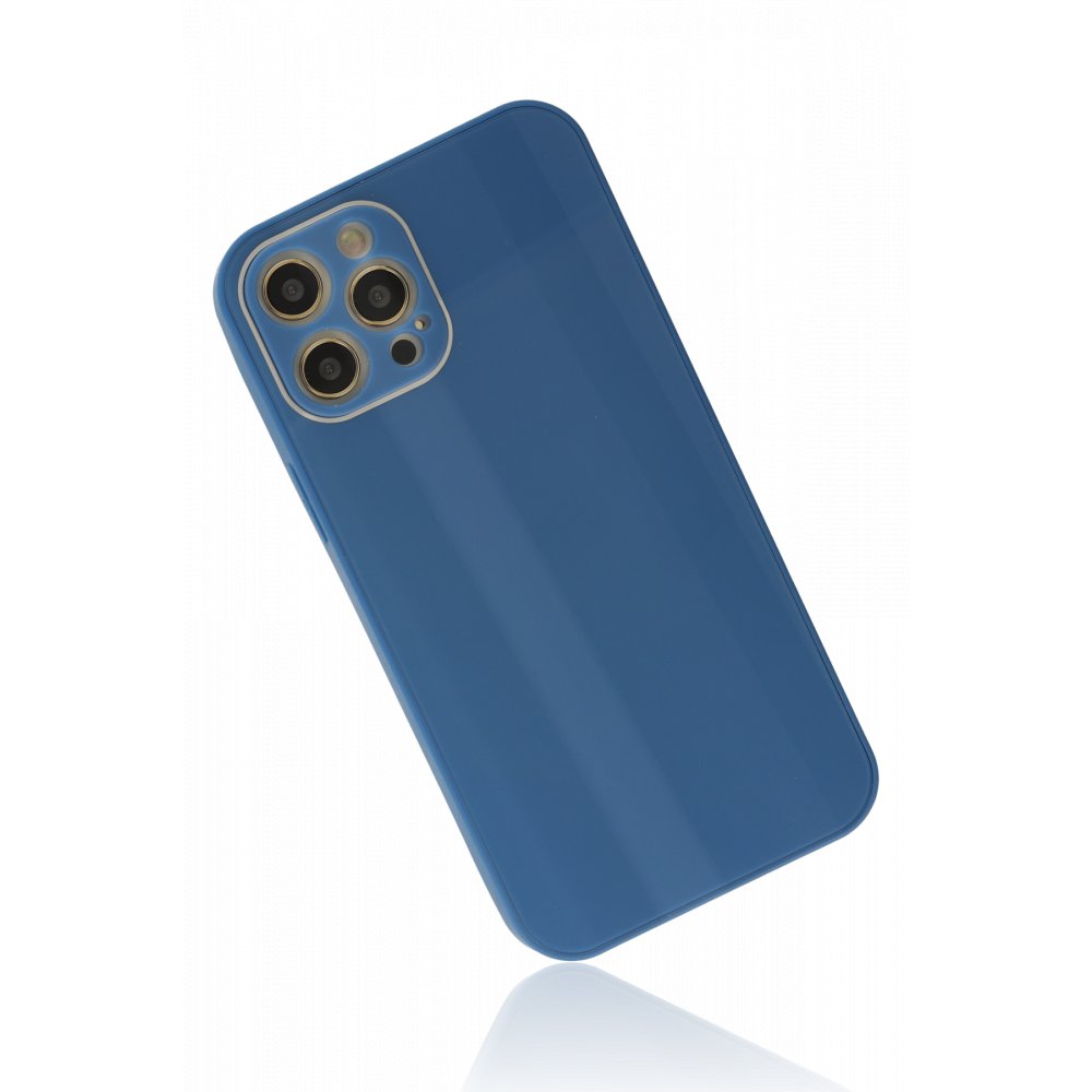 iPhone 12 Pro Kılıf Glass Kapak - Mavi iPhone 12 Pro Kılıf Glass Kapak - Mavi