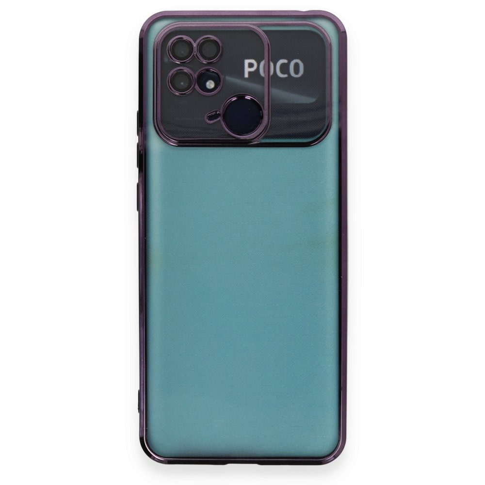 Xiaomi Poco C40 Kılıf Razer Lensli Silikon - Mor Xiaomi Poco C40 Kılıf Razer Lensli Silikon - Mor