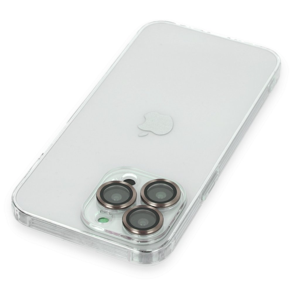  iPhone 14 Pro Max Kılıf Luko Lens Silikon - Gold