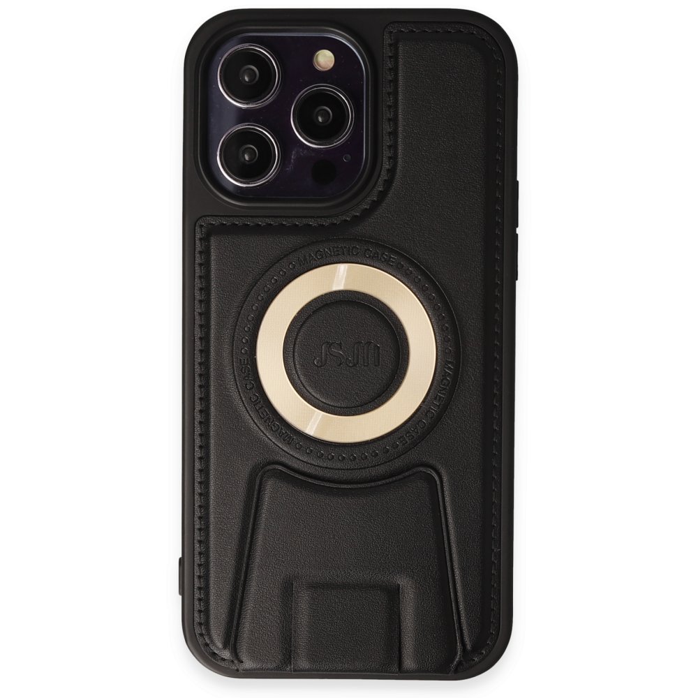 iPhone 13 Pro Max Kılıf Merkür Magneticsafe Standlı Kapak - Siyah  iPhone 13 Pro Max Kılıf Merkür Magneticsafe Standlı Kapak - Siyah