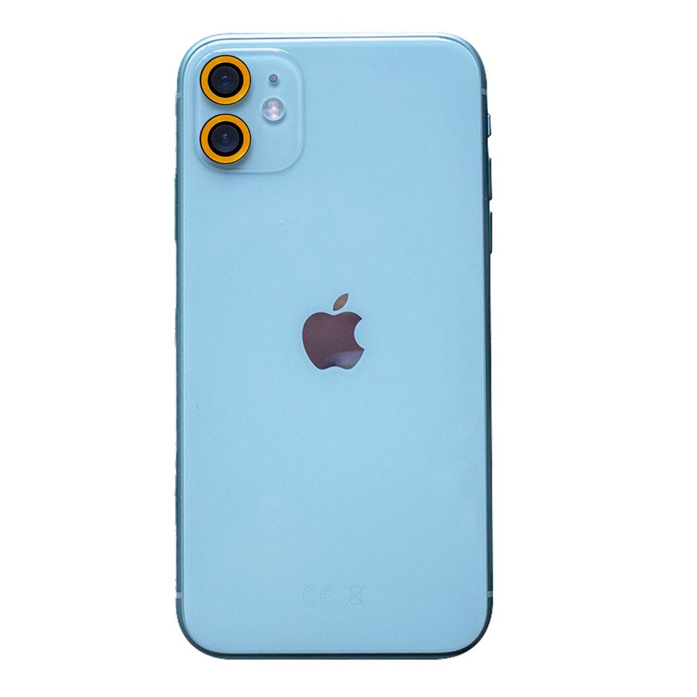  iPhone 12 Mini Neon Fosforlu Kamera Lens - Sarı
