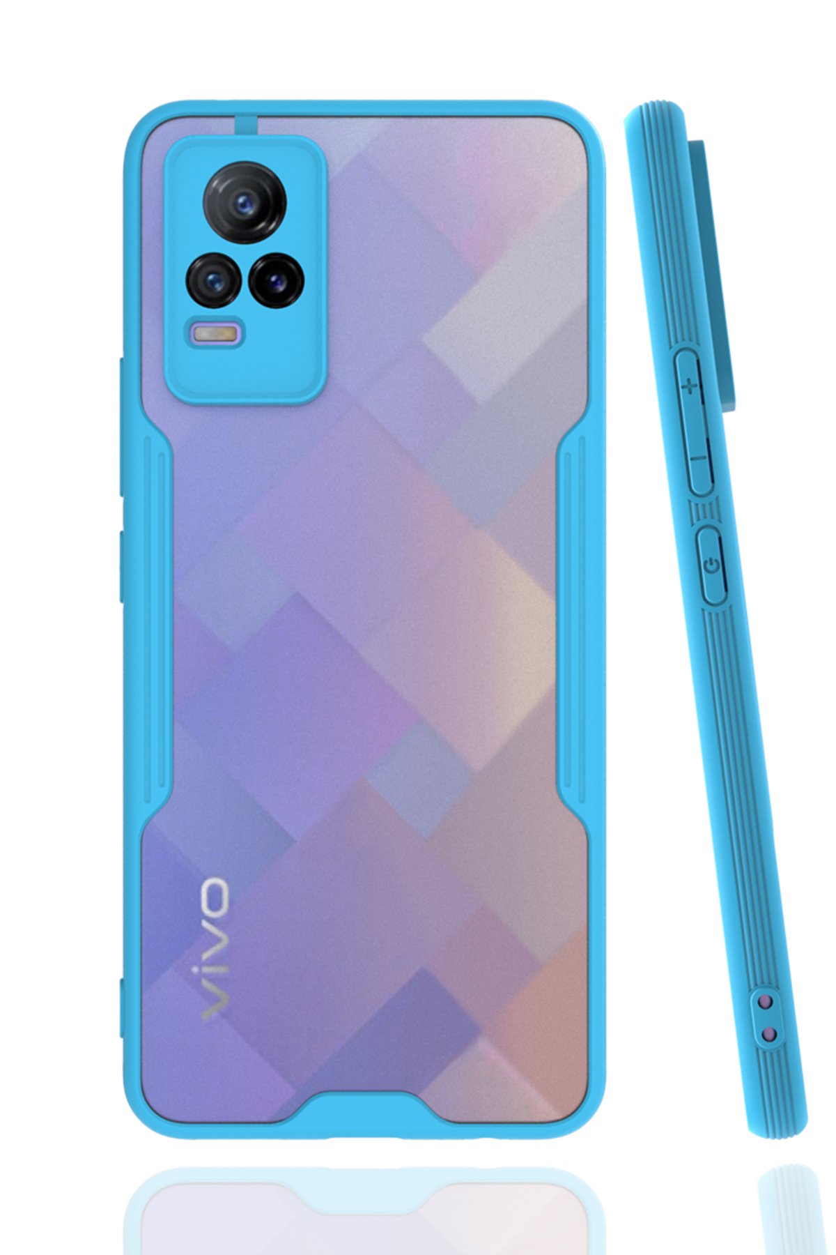  Vivo V21e Kılıf Platin Silikon - Mavi