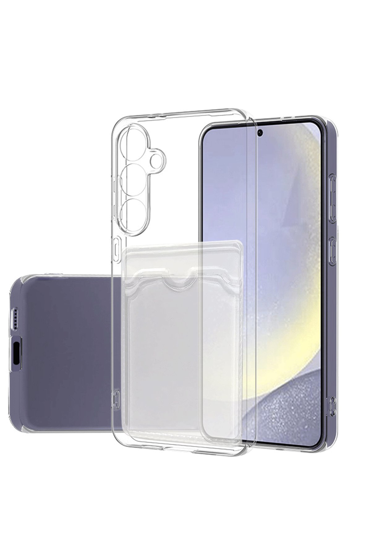  Samsung Galaxy S24 FE Kılıf Kart Şeffaf Silikon - Şeffaf