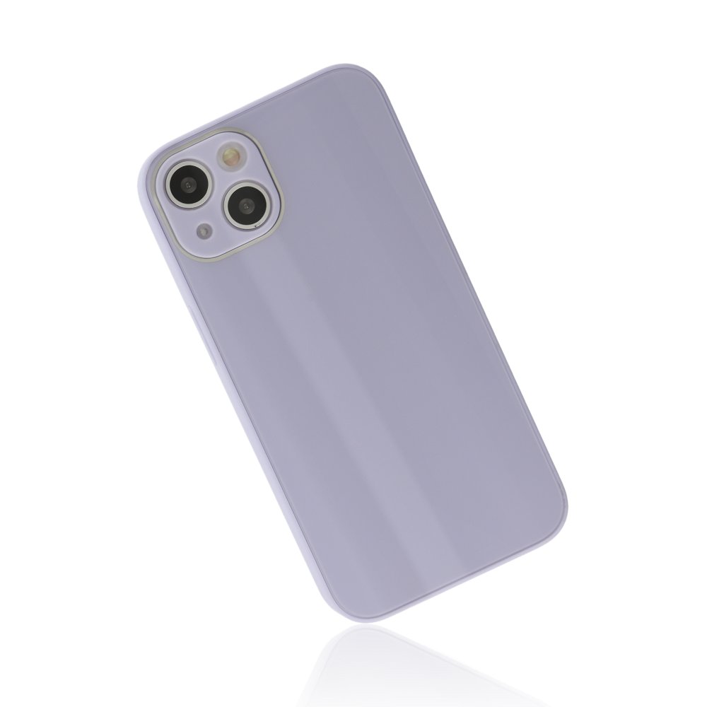 iPhone 14 Plus Kılıf Glass Kapak - Lila  iPhone 14 Plus Kılıf Glass Kapak - Lila