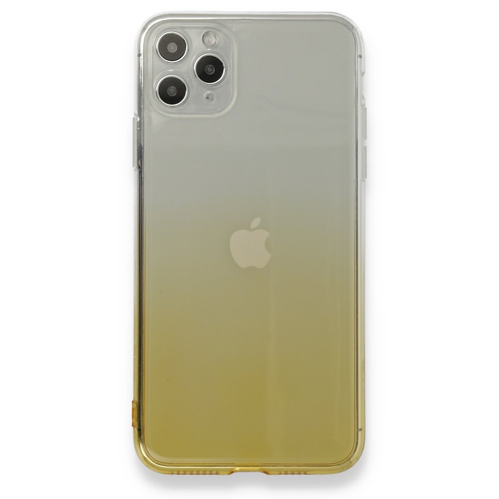 iPhone 11 Pro Max Kılıf Lüx Çift Renkli Silikon - Sarı
