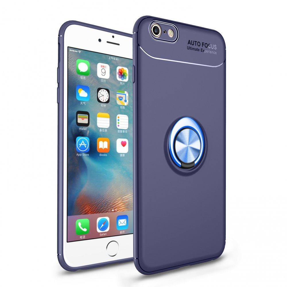  iPhone 6 Kılıf Range Yüzüklü Silikon - Mavi