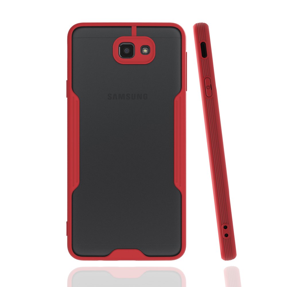  Samsung Galaxy J7 Prime Kılıf Platin Silikon - Kırmızı
