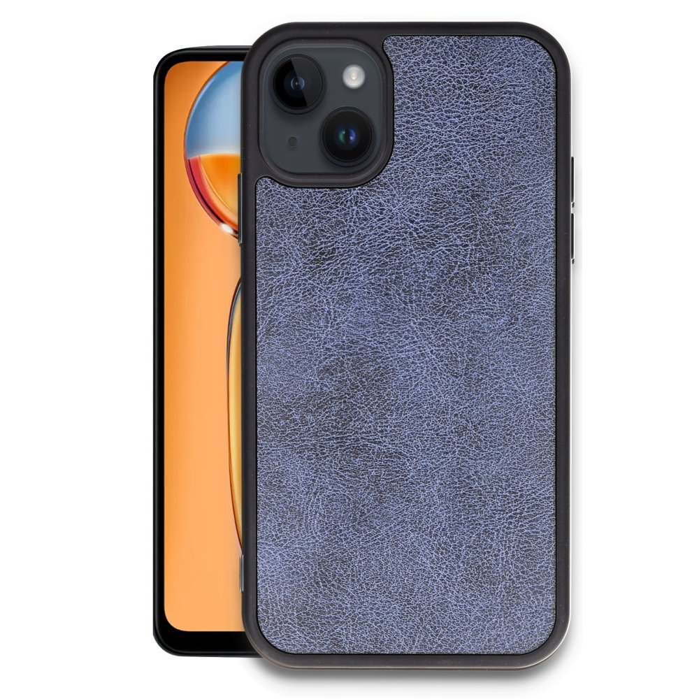  iPhone 14 Kılıf Aras Deri Kapak - Lacivert