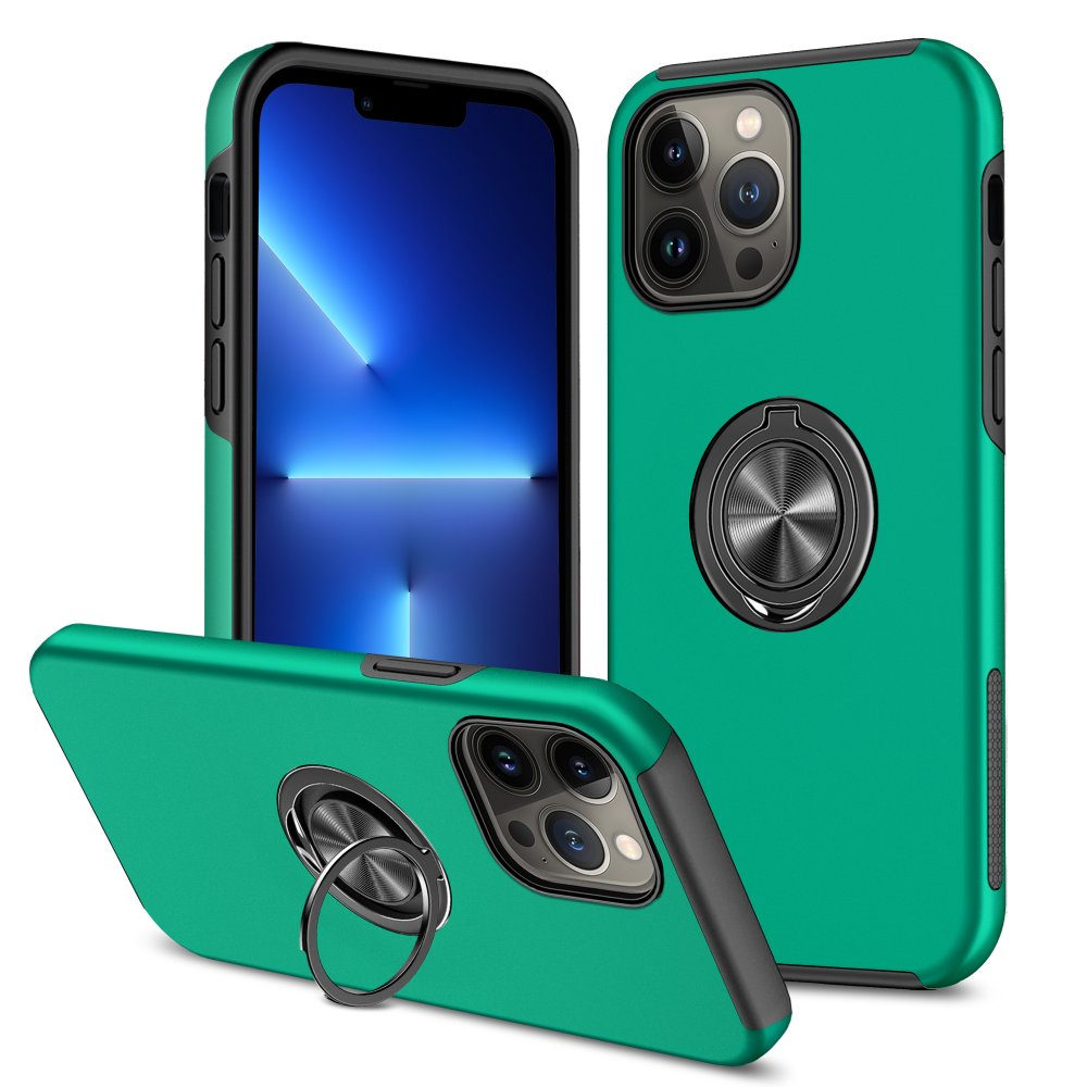  iPhone 13 Pro Kılıf Elit Yüzüklü Kapak - Yeşil