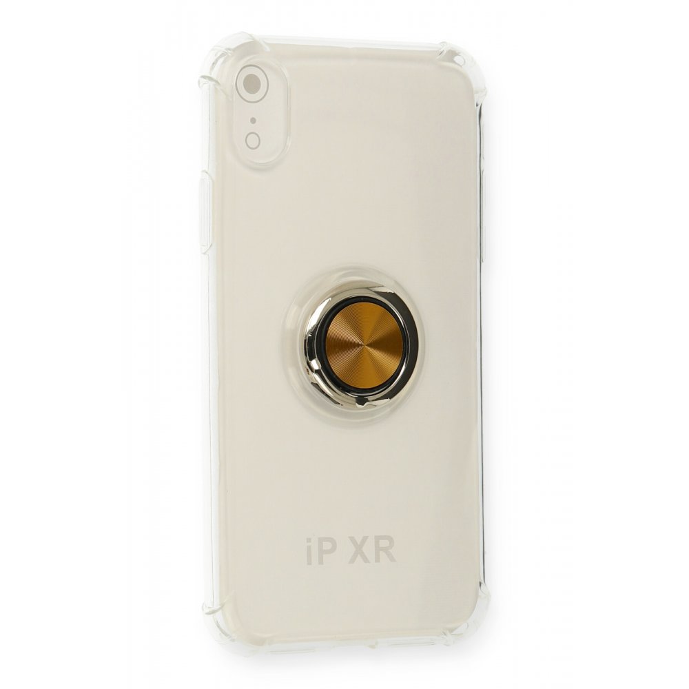  iPhone XR Kılıf Gros Yüzüklü Silikon - Gold