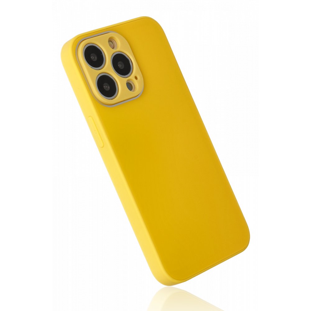  iPhone 13 Pro Max Kılıf Glass Kapak - Sarı