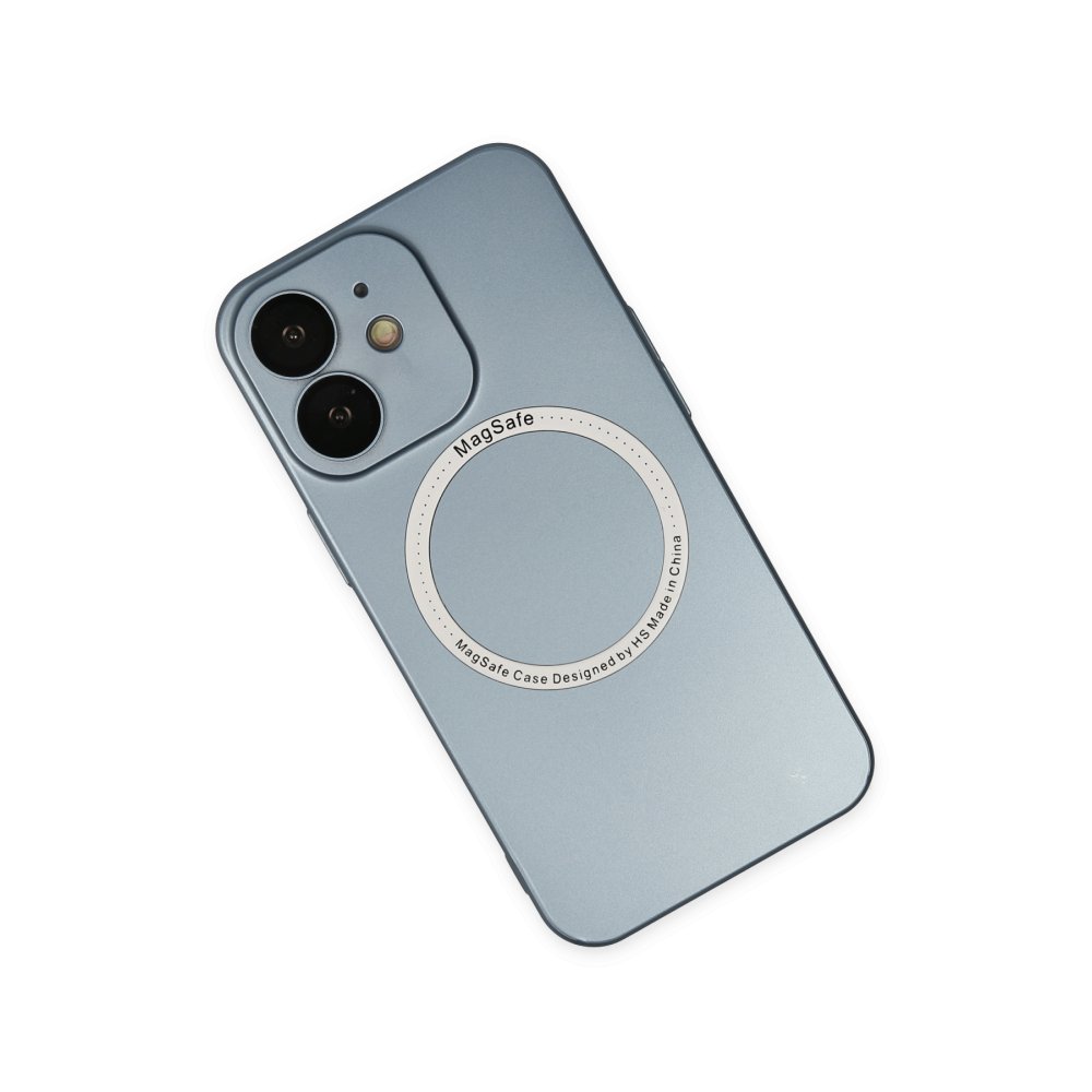  iPhone 12 Kılıf Jack Magneticsafe Lens Silikon - Sierra Blue
