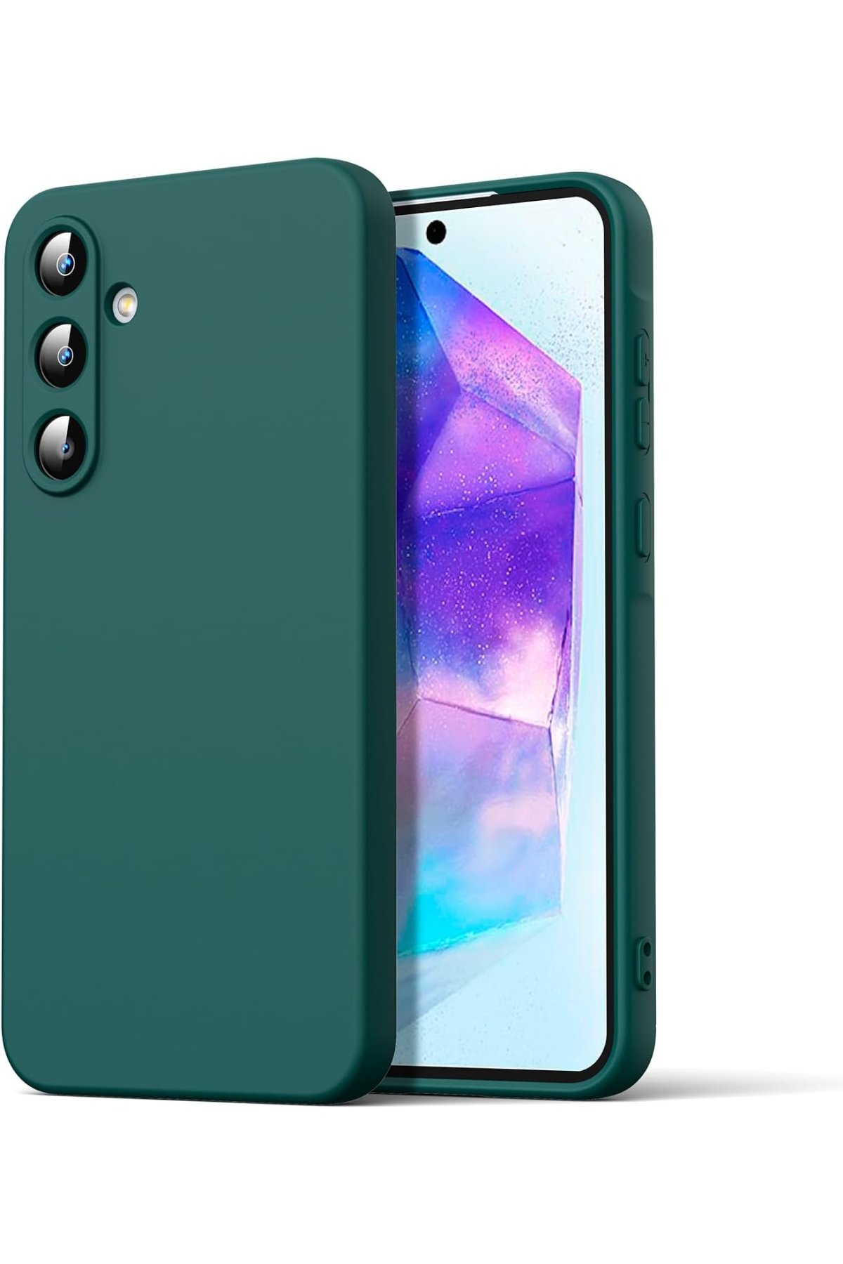  Samsung Galaxy A16 5G Kılıf Nano içi Kadife Silikon - Koyu Yeşil