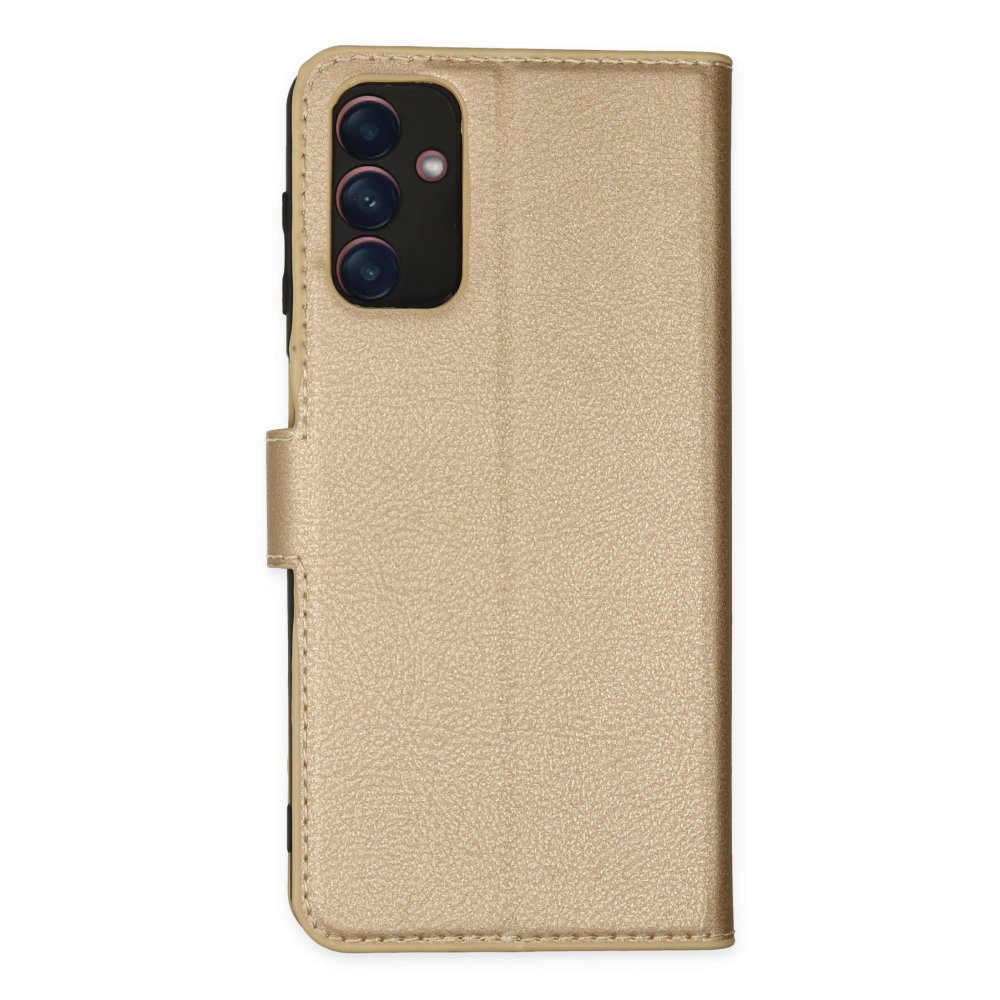  Samsung Galaxy A04S Kılıf Trend S Plus Kapaklı Kılıf - Gold