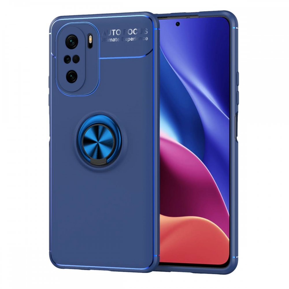  Xiaomi Mi 11i Kılıf Range Yüzüklü Silikon - Mavi