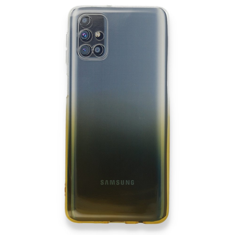  Samsung Galaxy M31S Kılıf Lüx Çift Renkli Silikon - Sarı